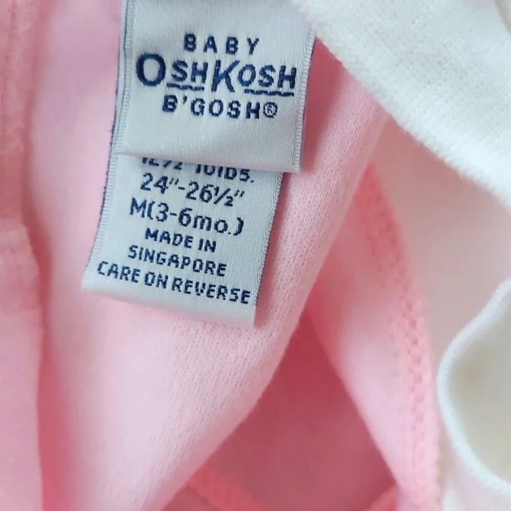 Osh Kosh polka dot bunny rabbit dress playsuit- pink - size 3-6 mos